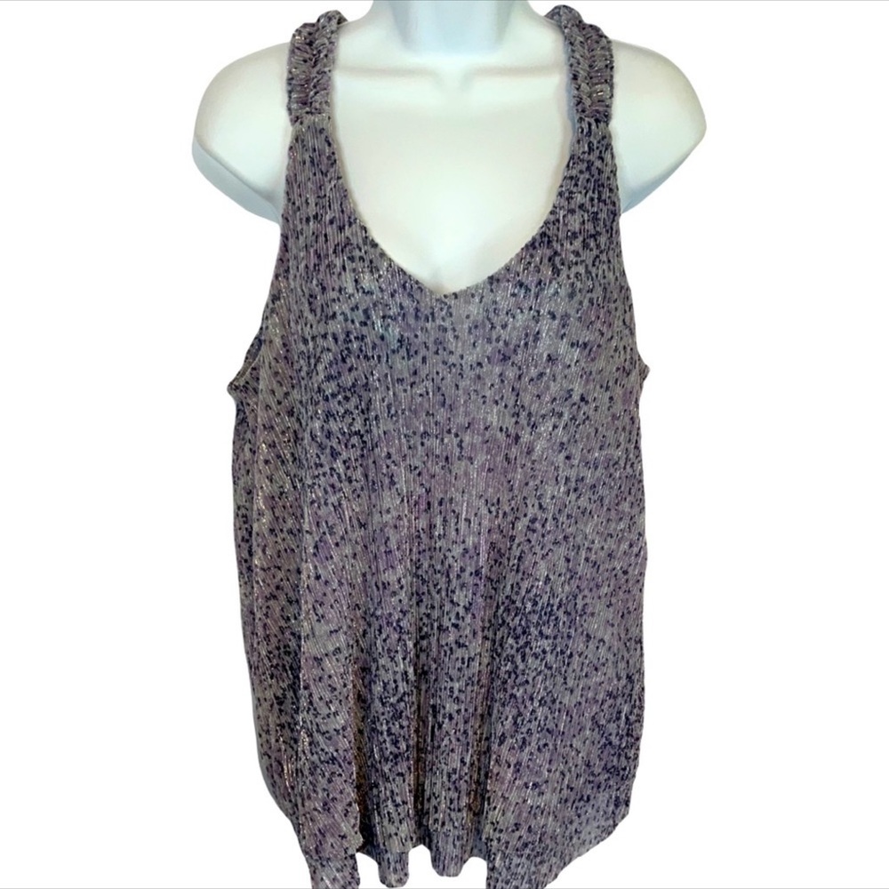 Anthropologie Tank Top Shimmery Metallic